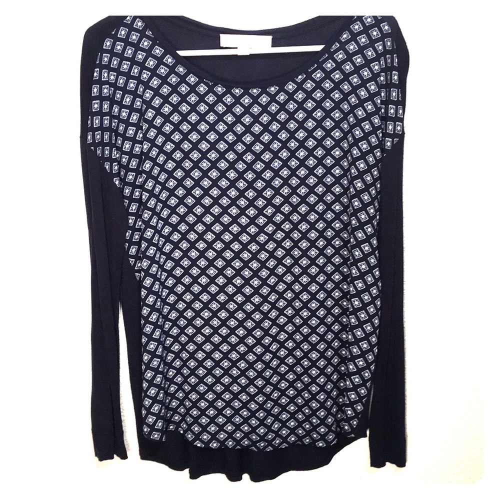 Loft size small long sleeve polyester top